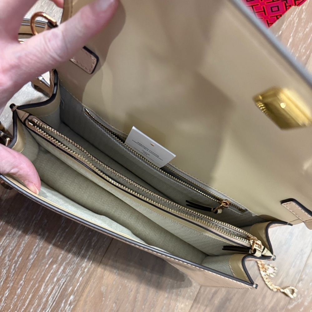 Tory Burch Elegant Convertible Crossbody Bag with Gold removable Charms - Picture 7 of 10